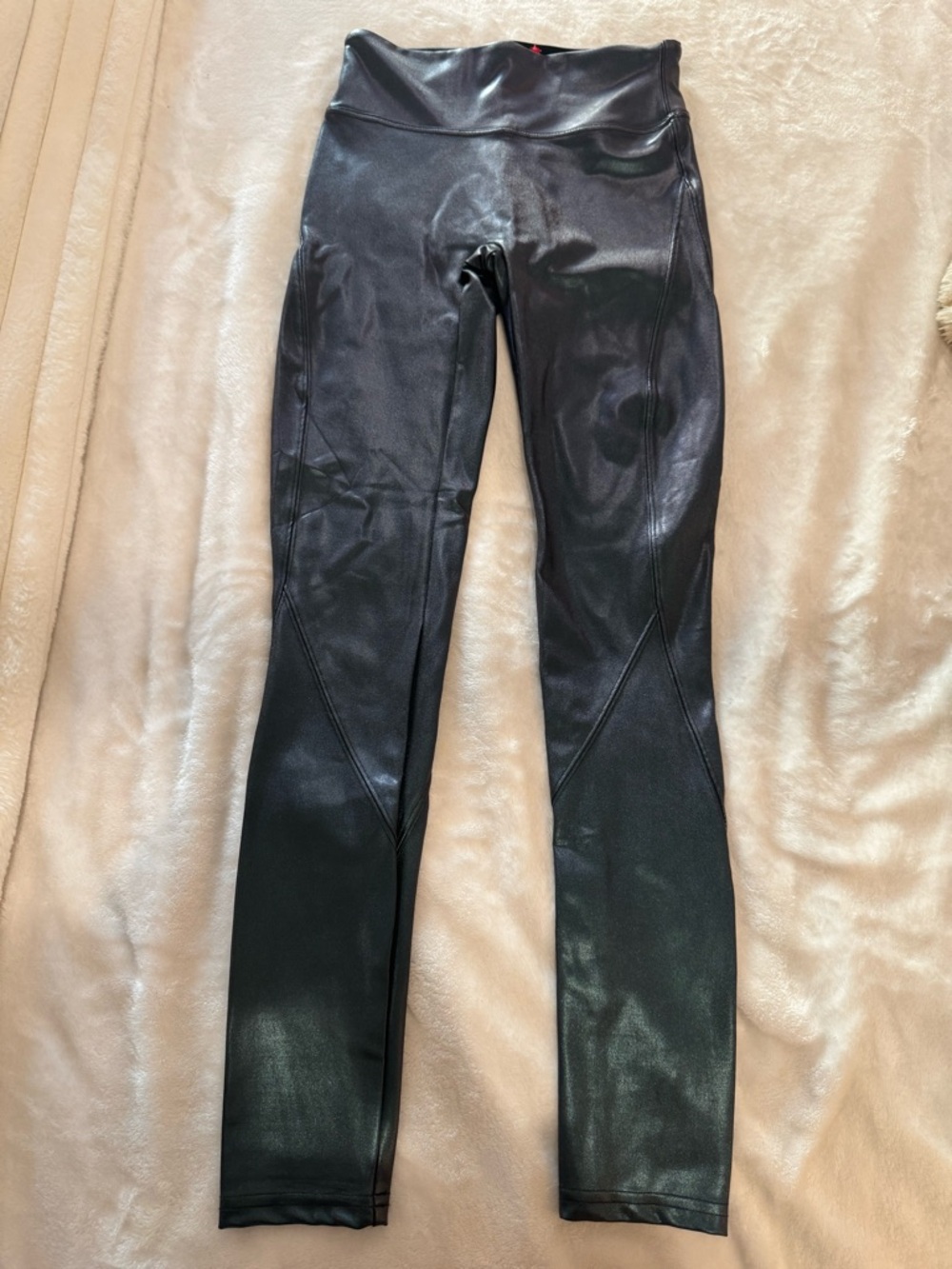 Spanx High-Waist Blue Shiny Women’s Leggings Size Small